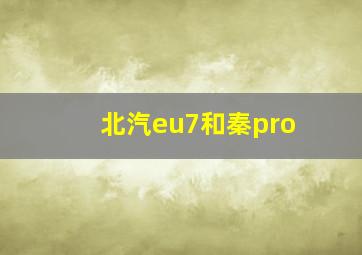 北汽eu7和秦pro