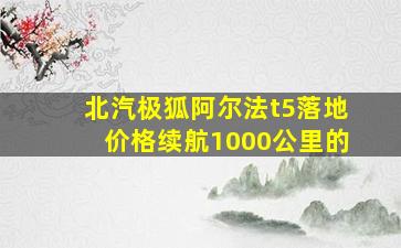 北汽极狐阿尔法t5落地价格续航1000公里的