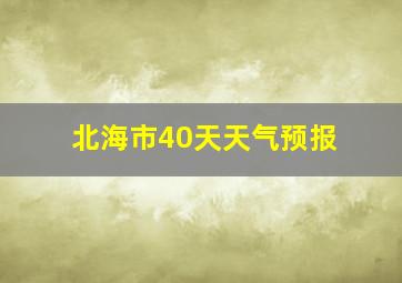 北海市40天天气预报