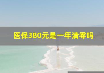 医保380元是一年清零吗