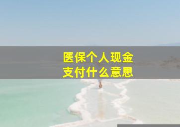 医保个人现金支付什么意思