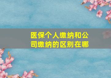 医保个人缴纳和公司缴纳的区别在哪