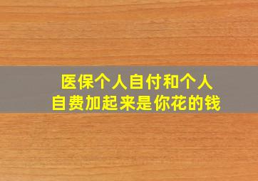 医保个人自付和个人自费加起来是你花的钱