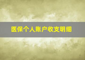 医保个人账户收支明细