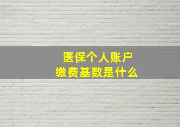 医保个人账户缴费基数是什么