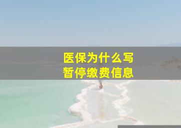 医保为什么写暂停缴费信息