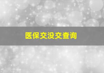 医保交没交查询