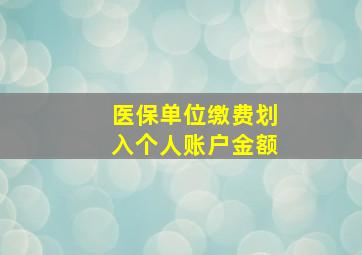 医保单位缴费划入个人账户金额