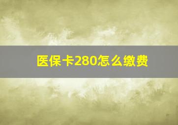 医保卡280怎么缴费