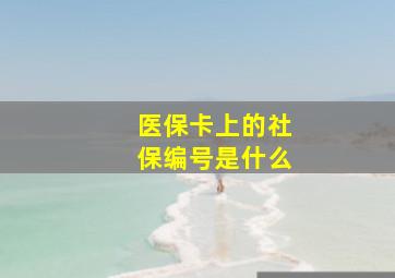 医保卡上的社保编号是什么