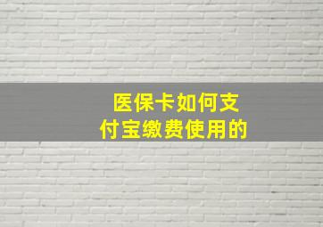 医保卡如何支付宝缴费使用的