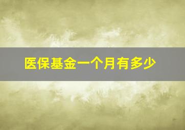 医保基金一个月有多少