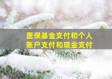 医保基金支付和个人账户支付和现金支付