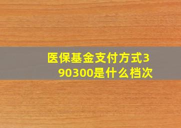 医保基金支付方式390300是什么档次