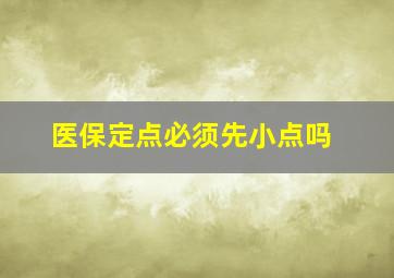 医保定点必须先小点吗