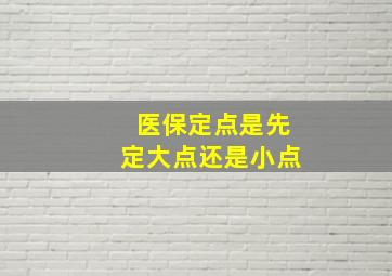 医保定点是先定大点还是小点