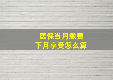 医保当月缴费下月享受怎么算