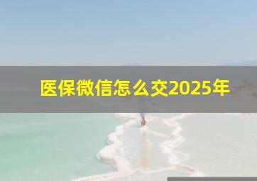 医保微信怎么交2025年