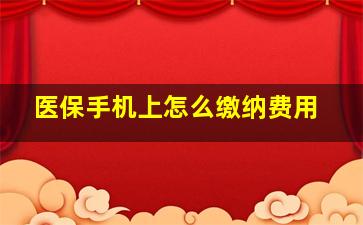 医保手机上怎么缴纳费用