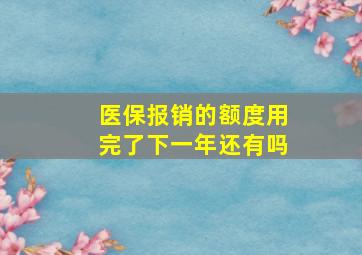 医保报销的额度用完了下一年还有吗