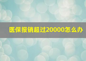 医保报销超过20000怎么办