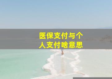 医保支付与个人支付啥意思