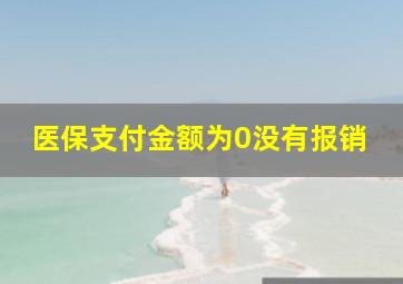 医保支付金额为0没有报销