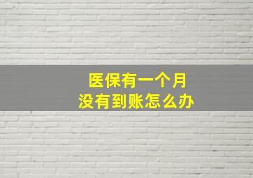 医保有一个月没有到账怎么办