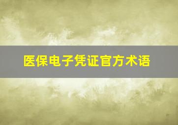 医保电子凭证官方术语