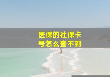 医保的社保卡号怎么查不到