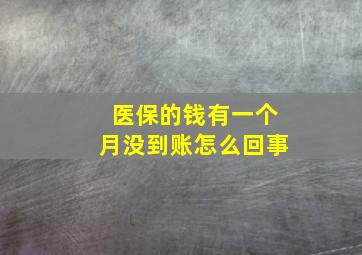 医保的钱有一个月没到账怎么回事