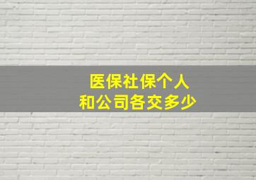 医保社保个人和公司各交多少