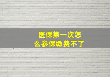 医保第一次怎么参保缴费不了