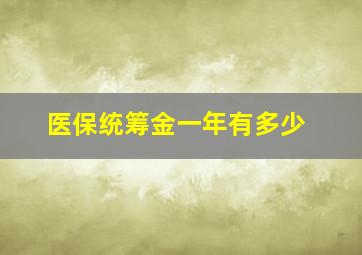 医保统筹金一年有多少