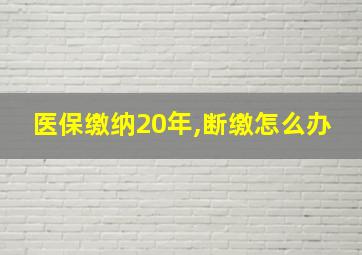 医保缴纳20年,断缴怎么办