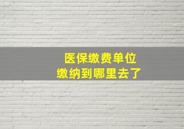 医保缴费单位缴纳到哪里去了