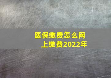 医保缴费怎么网上缴费2022年