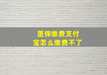 医保缴费支付宝怎么缴费不了