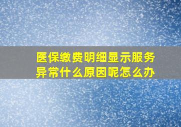 医保缴费明细显示服务异常什么原因呢怎么办