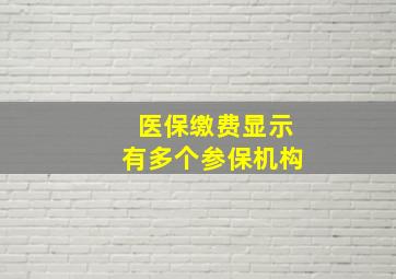 医保缴费显示有多个参保机构