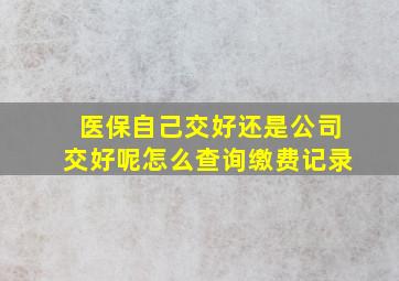 医保自己交好还是公司交好呢怎么查询缴费记录