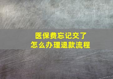 医保费忘记交了怎么办理退款流程