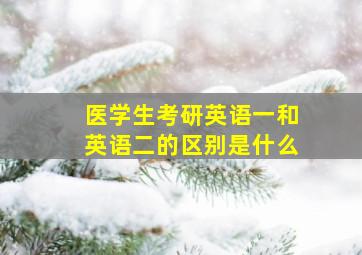 医学生考研英语一和英语二的区别是什么