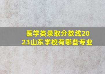 医学类录取分数线2023山东学校有哪些专业