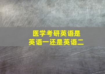 医学考研英语是英语一还是英语二