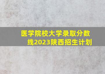 医学院校大学录取分数线2023陕西招生计划