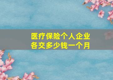 医疗保险个人企业各交多少钱一个月