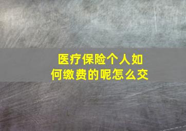 医疗保险个人如何缴费的呢怎么交