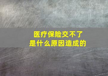 医疗保险交不了是什么原因造成的