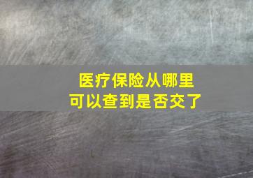 医疗保险从哪里可以查到是否交了